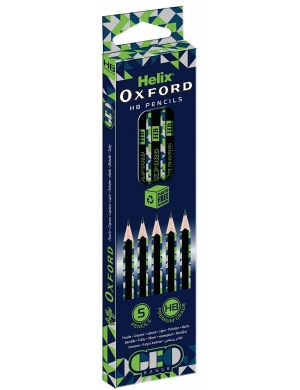 Oxford LE Geo HB pencils 5pk - Green